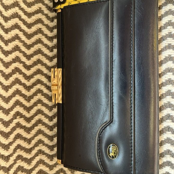 Women’s Blue Leather Wallet By Noblesse Navy Genuine Leather Coin Card Holder - Picture 2 of 10